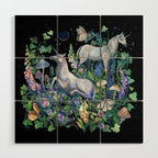 Unicorns Magical Rose Garden Wood Wall Art Gallery Image 1