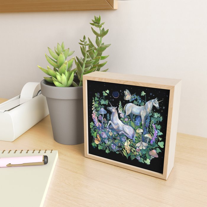 Unicorns Magical Rose Garden Mini Art Print Gallery Image 2