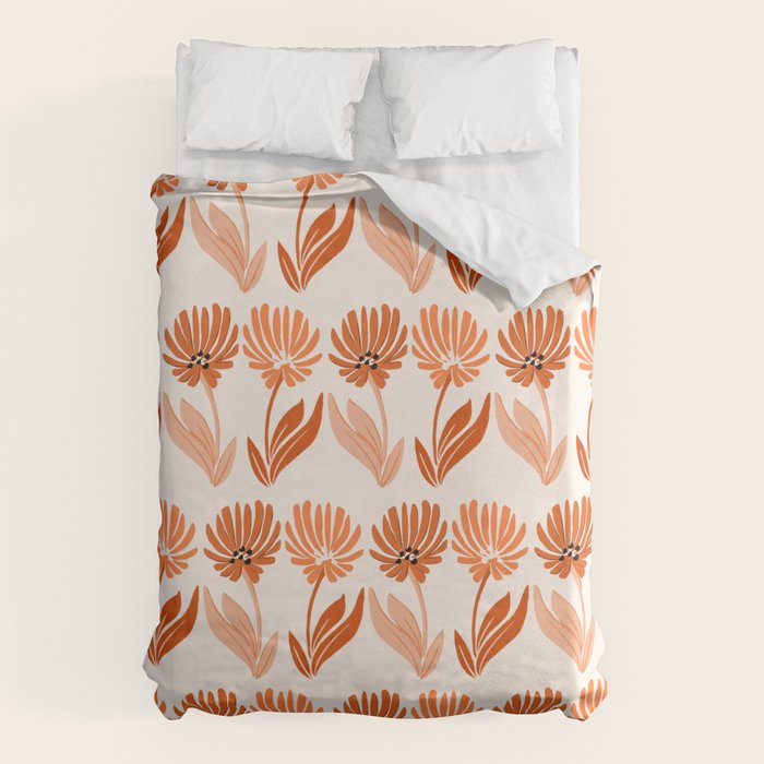 Cinnamon Twin Floral Pattern Duvet Cover Gallery Image 6