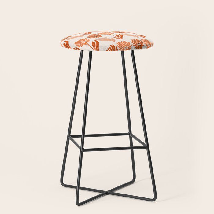 Cinnamon Twin Floral Pattern Stool Gallery Image 1