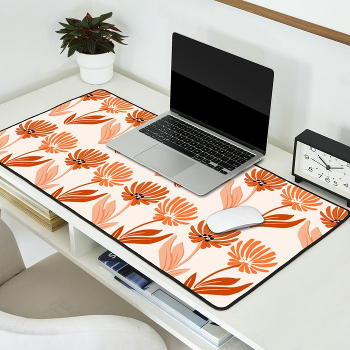 Cinnamon Twin Floral Pattern Desk Mat Gallery Image 2