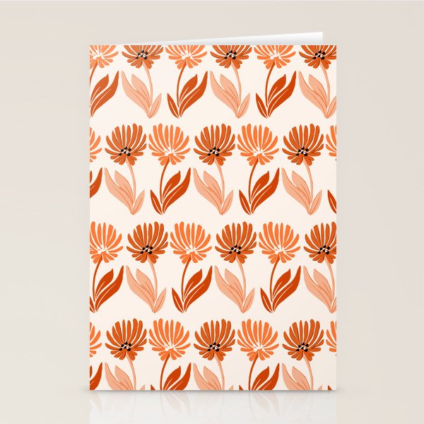Cinnamon Twin Floral Pattern Stationery Card Gallery Image 1