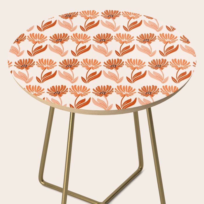 Cinnamon Twin Floral Pattern Side Table Gallery Image 2