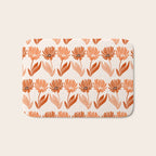 Cinnamon Twin Floral Pattern Bath Mat Gallery Image 1