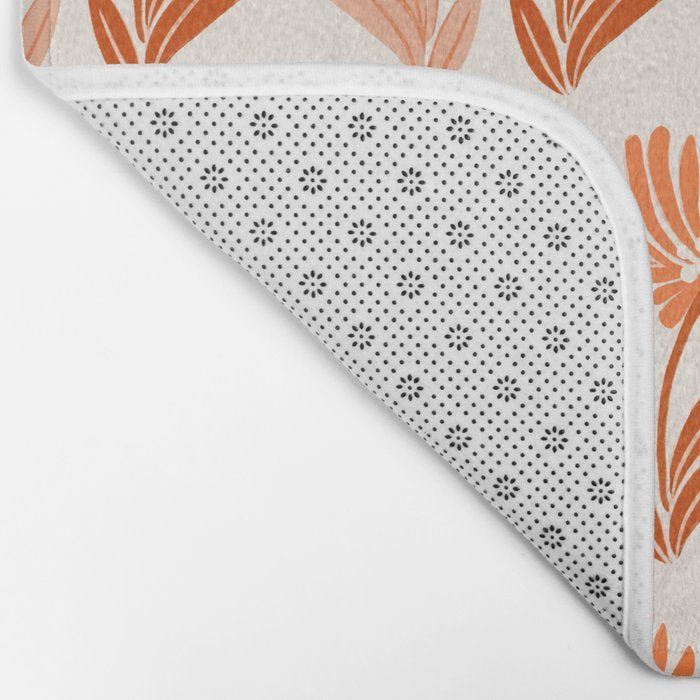Cinnamon Twin Floral Pattern Bath Mat Gallery Image 2