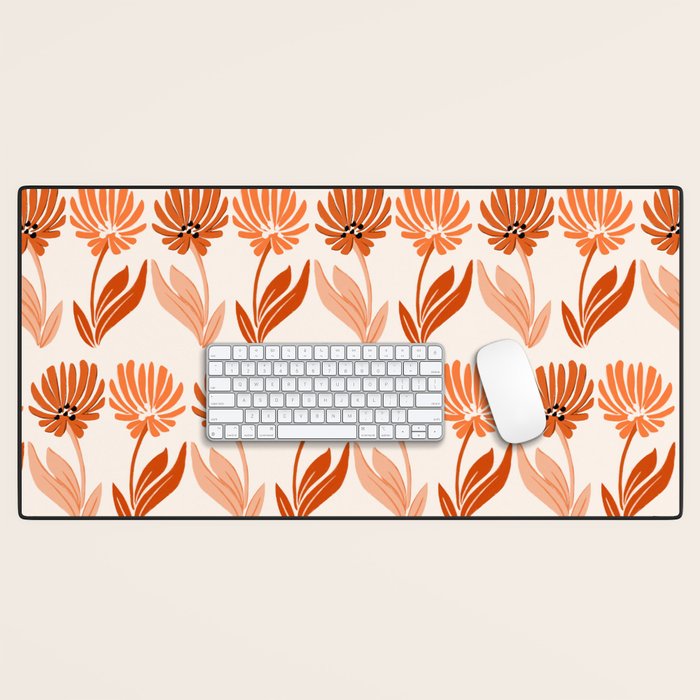 Cinnamon Twin Floral Pattern Desk Mat Gallery Image 1
