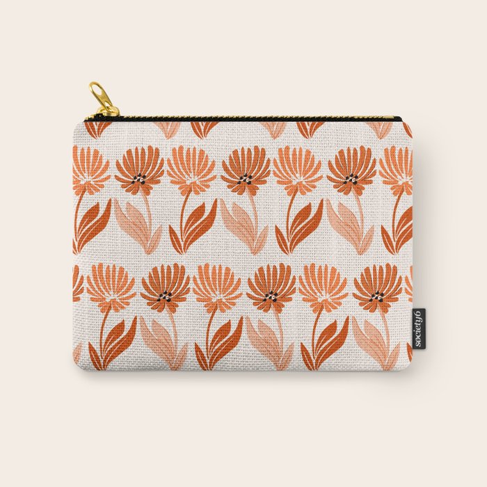 Cinnamon Twin Floral Pattern Carry All Pouch Gallery Image 1