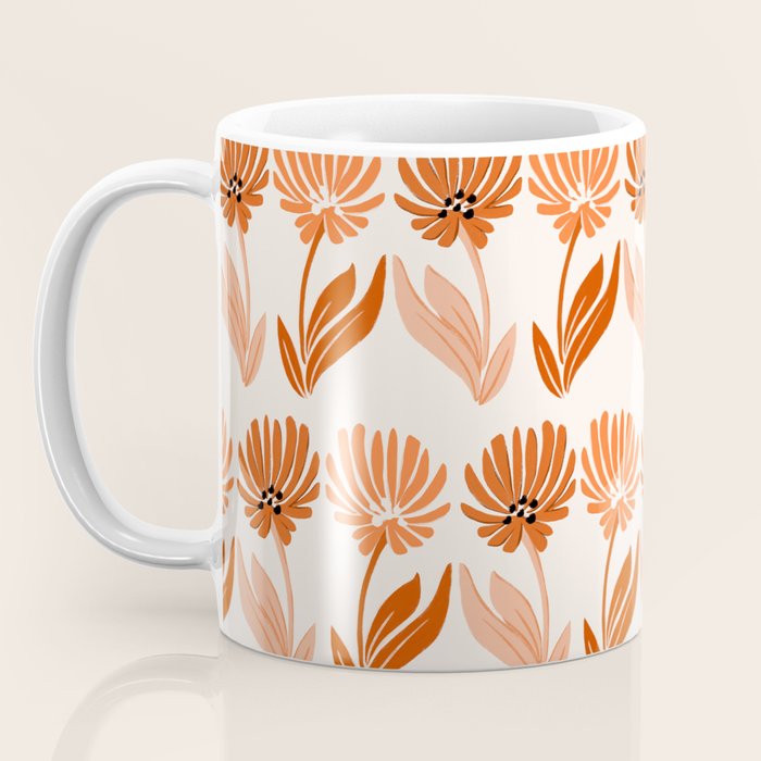 Cinnamon Twin Floral Pattern Coffee Mug Gallery Image 3