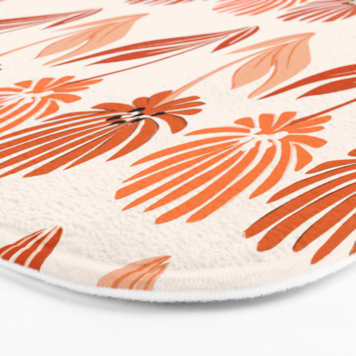 Cinnamon Twin Floral Pattern Bath Mat Gallery Image 3