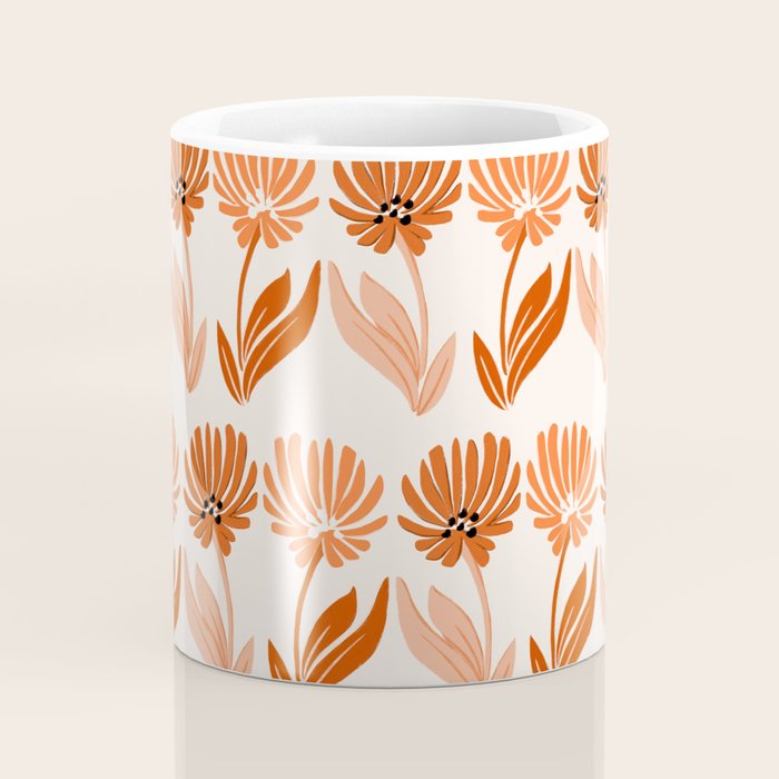 Cinnamon Twin Floral Pattern Coffee Mug Gallery Image 4