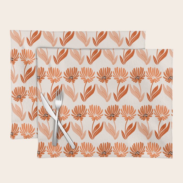 Cinnamon Twin Floral Pattern Placemat Gallery Image 1
