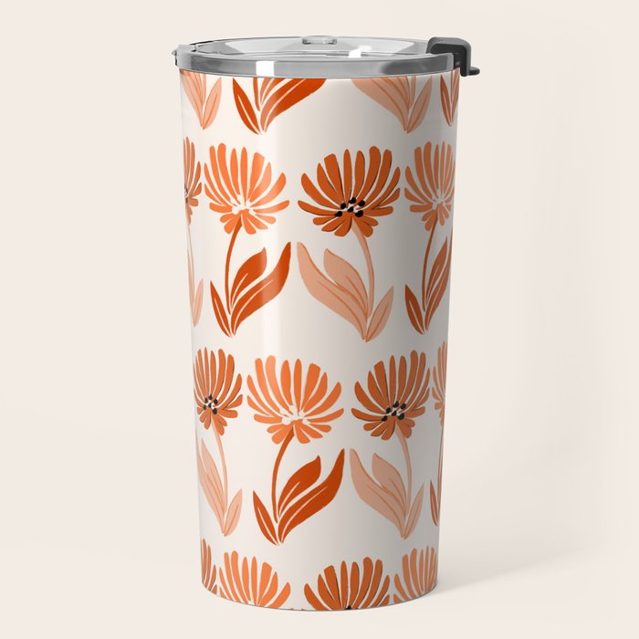 Cinnamon Twin Floral Pattern Travel Mug Gallery Image 2