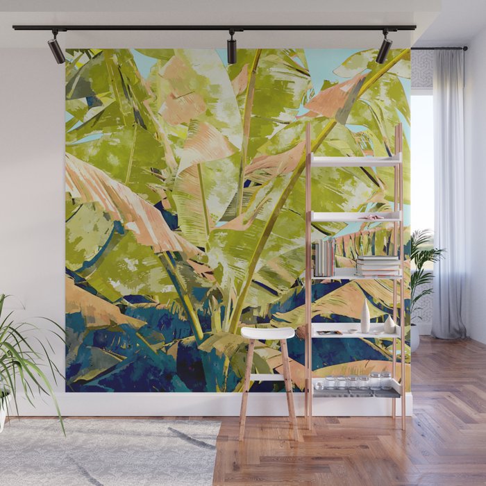 Blush Banana Tree Wall Mural Gallery Image 1