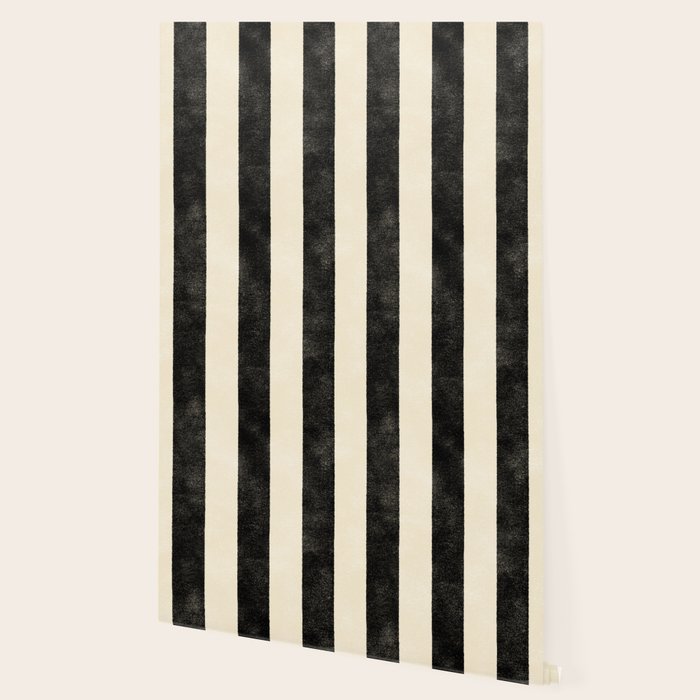 Cabana Stripe - black & cream Wallpaper Gallery Image 2