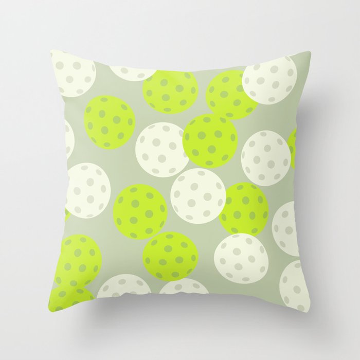 Pickleball Ball Pattern Throw Pillow Gallery Image 6