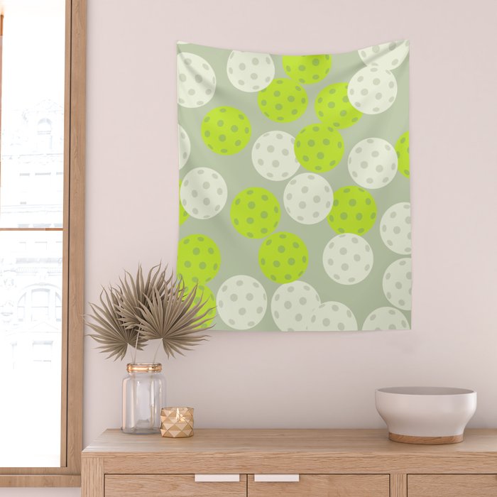 Pickleball Ball Pattern Wall Tapestry Gallery Image 2