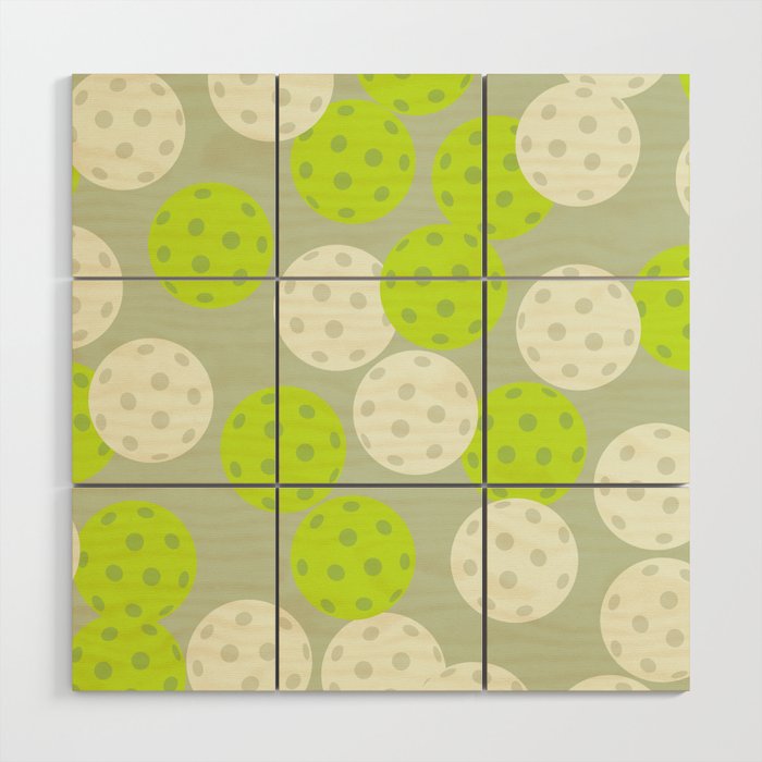 Pickleball Ball Pattern Wood Wall Art Gallery Image 1