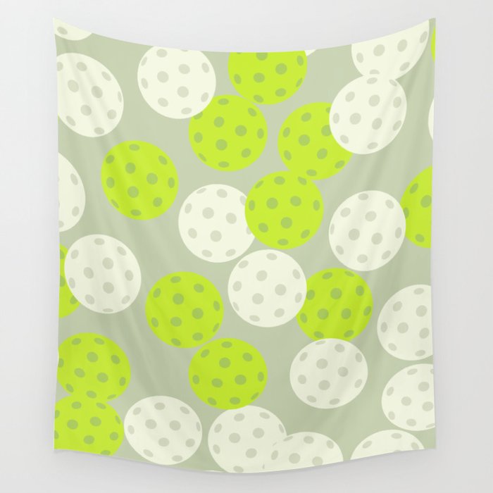 Pickleball Ball Pattern Wall Tapestry Gallery Image 1