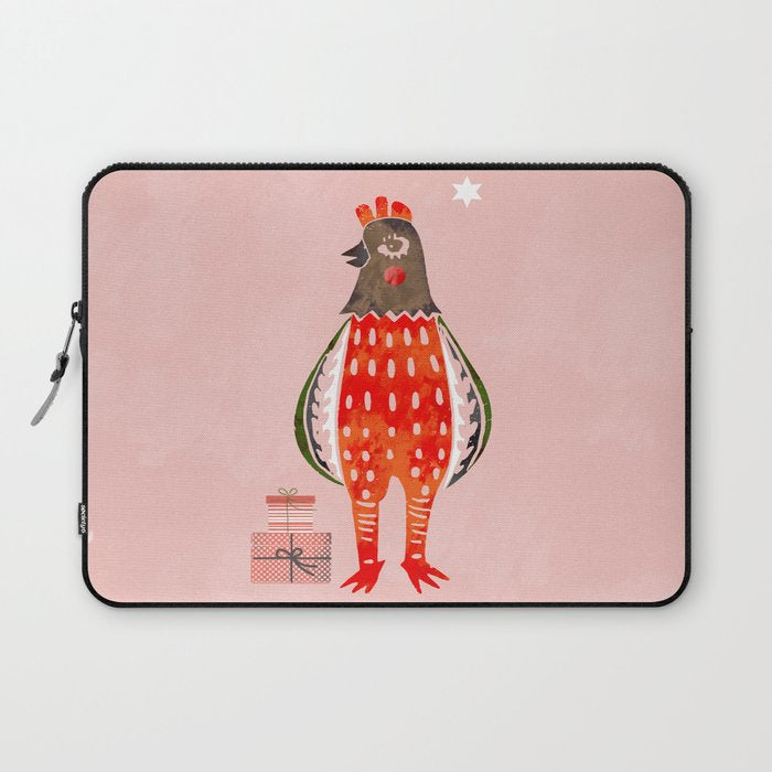 Christmas Chicken - illustration Laptop Sleeve Gallery Image 1