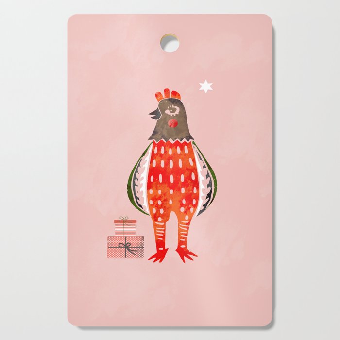 Christmas Chicken - illustration Cutting Board Gallery Image 1