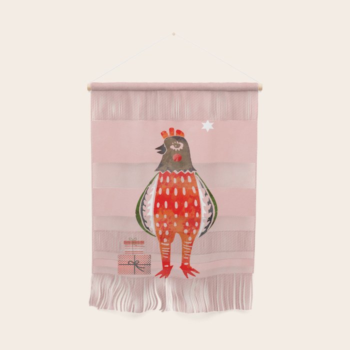 Christmas Chicken - illustration Wall Hanging Gallery Image 1