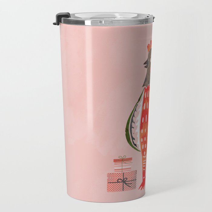 Christmas Chicken - illustration Travel Mug Gallery Image 3