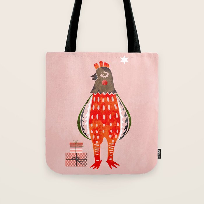 Christmas Chicken - illustration Tote Bag Gallery Image 1