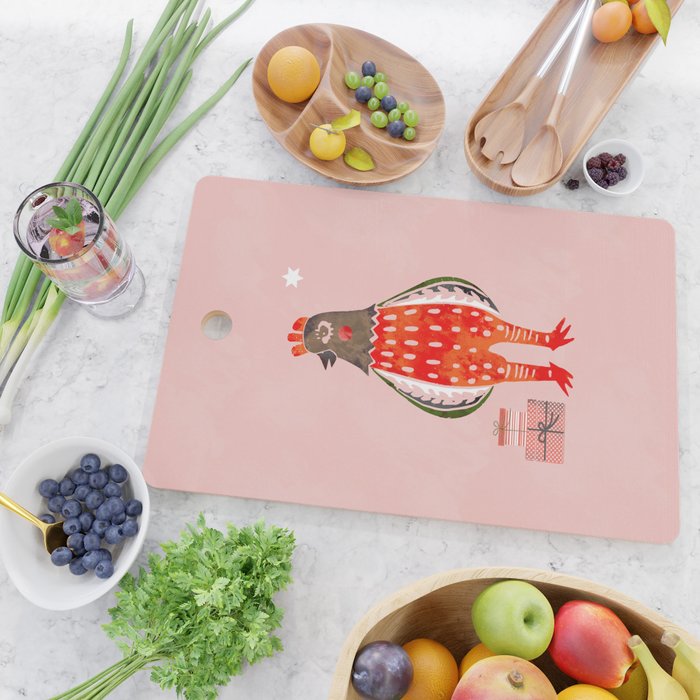 Christmas Chicken - illustration Cutting Board Gallery Image 2