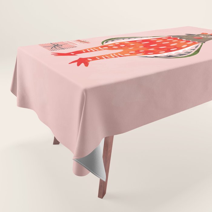 Christmas Chicken - illustration Tablecloth Gallery Image 1