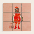 Christmas Chicken - illustration Wood Wall Art Gallery Image 1