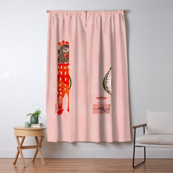 Christmas Chicken - illustration Window Curtain Gallery Image 1