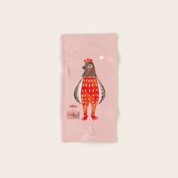 Christmas Chicken - illustration Towels Gallery Image 1