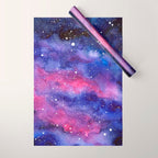 Nebula Galaxy Watercolor Space Sky Wrapping Paper Gallery Image 1