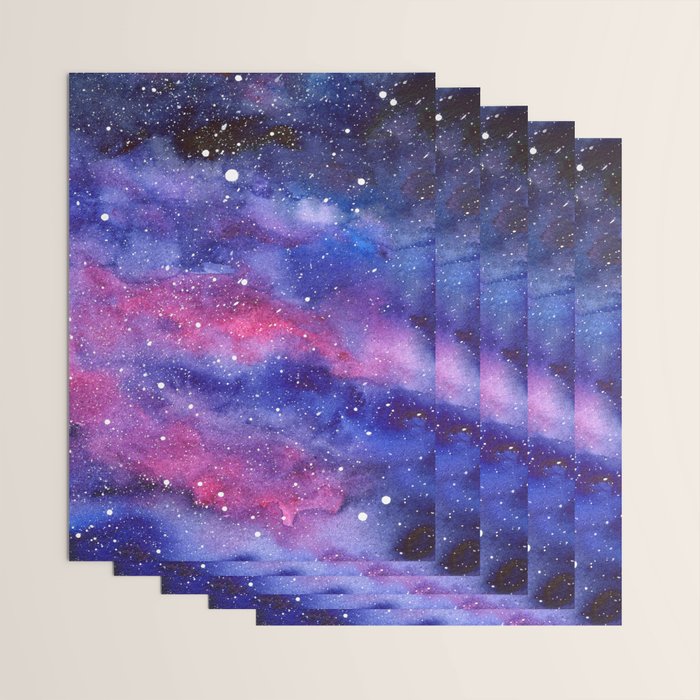Nebula Galaxy Watercolor Space Sky Wrapping Paper Gallery Image 3