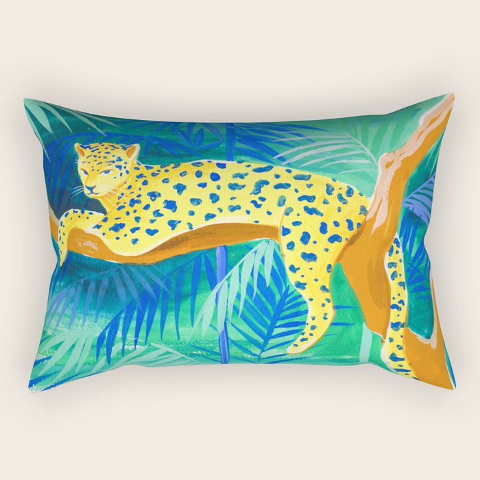 Leopard on Tree Rectangular Pillow Gallery Image 1