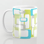 Mid-Century Modern Rectangle Design Blue Green and Gray Coffee Mug Gallery Image 3