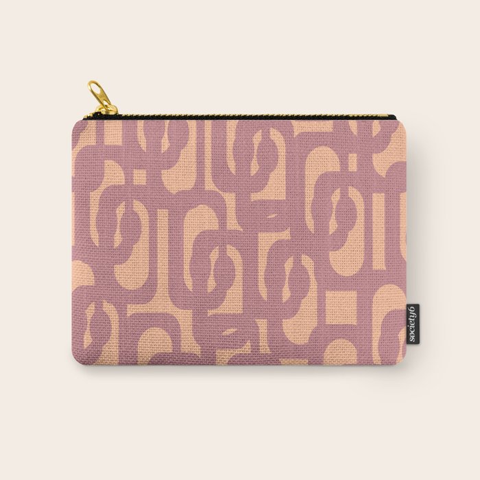 Mid Century Modern Loop Pattern Mauve Plum Peach Carry All Pouch Gallery Image 1