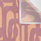 Mid Century Modern Loop Pattern Mauve Plum Peach Wall Tapestry Gallery Image 3