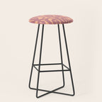 Mid Century Modern Loop Pattern Mauve Plum Peach Stool Gallery Image 1