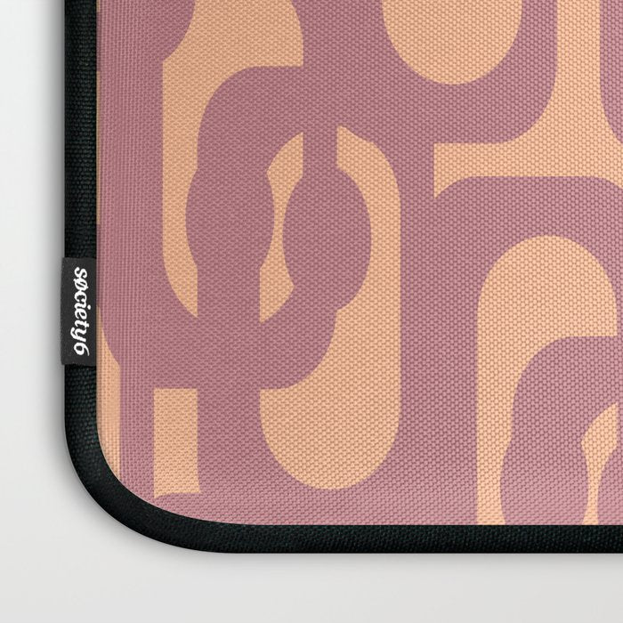Mid Century Modern Loop Pattern Mauve Plum Peach Laptop Sleeve Gallery Image 3