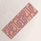 Mid Century Modern Loop Pattern Mauve Plum Peach Yoga Mat Gallery Image 1