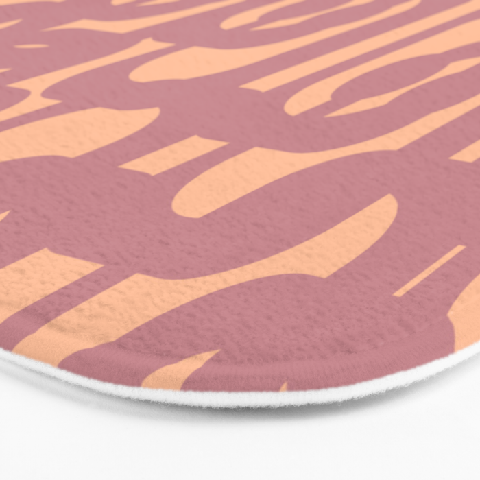 Mid Century Modern Loop Pattern Mauve Plum Peach Bath Mat Gallery Image 3