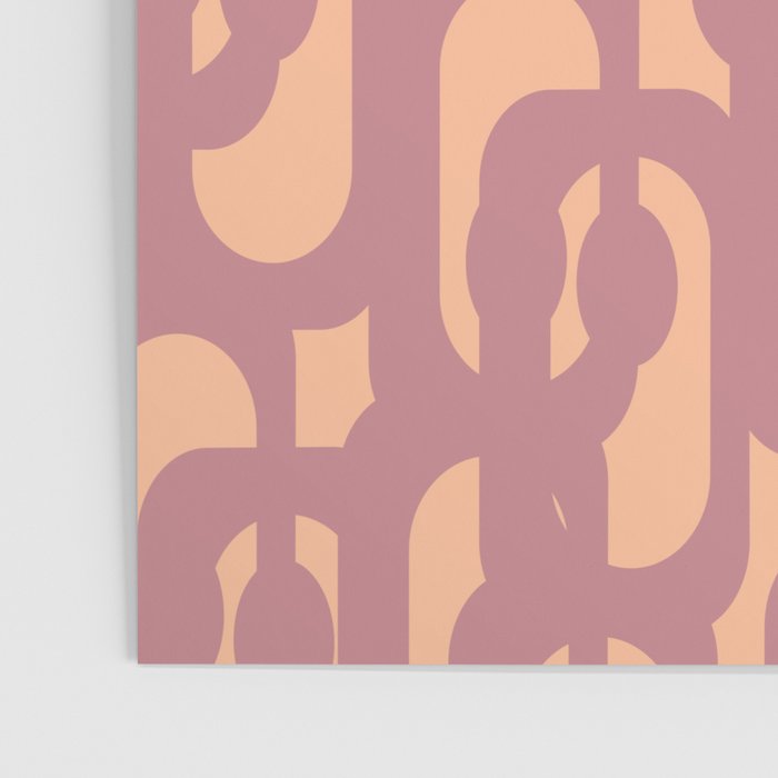 Mid Century Modern Loop Pattern Mauve Plum Peach Poster Gallery Image 3
