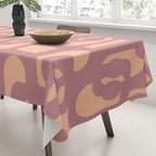 Mid Century Modern Loop Pattern Mauve Plum Peach Tablecloth Gallery Image 3