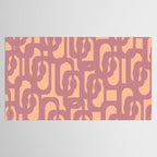 Mid Century Modern Loop Pattern Mauve Plum Peach Tablecloth Gallery Image 2