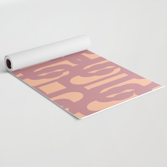 Mid Century Modern Loop Pattern Mauve Plum Peach Yoga Mat Gallery Image 2