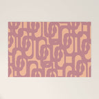 Mid Century Modern Loop Pattern Mauve Plum Peach Welcome Mat Gallery Image 1