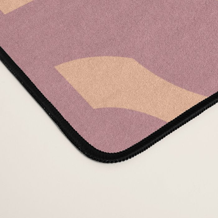 Mid Century Modern Loop Pattern Mauve Plum Peach Desk Mat Gallery Image 4