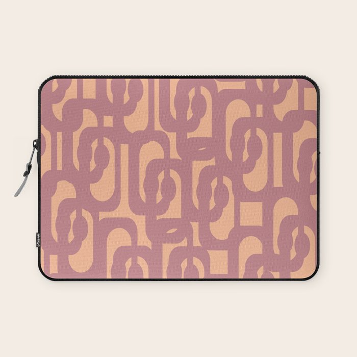 Mid Century Modern Loop Pattern Mauve Plum Peach Laptop Sleeve Gallery Image 1