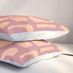 Mid Century Modern Loop Pattern Mauve Plum Peach Pillow Sham Gallery Image 3